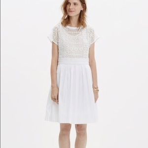 Madewell Geo Lace Eyelet Dress in White